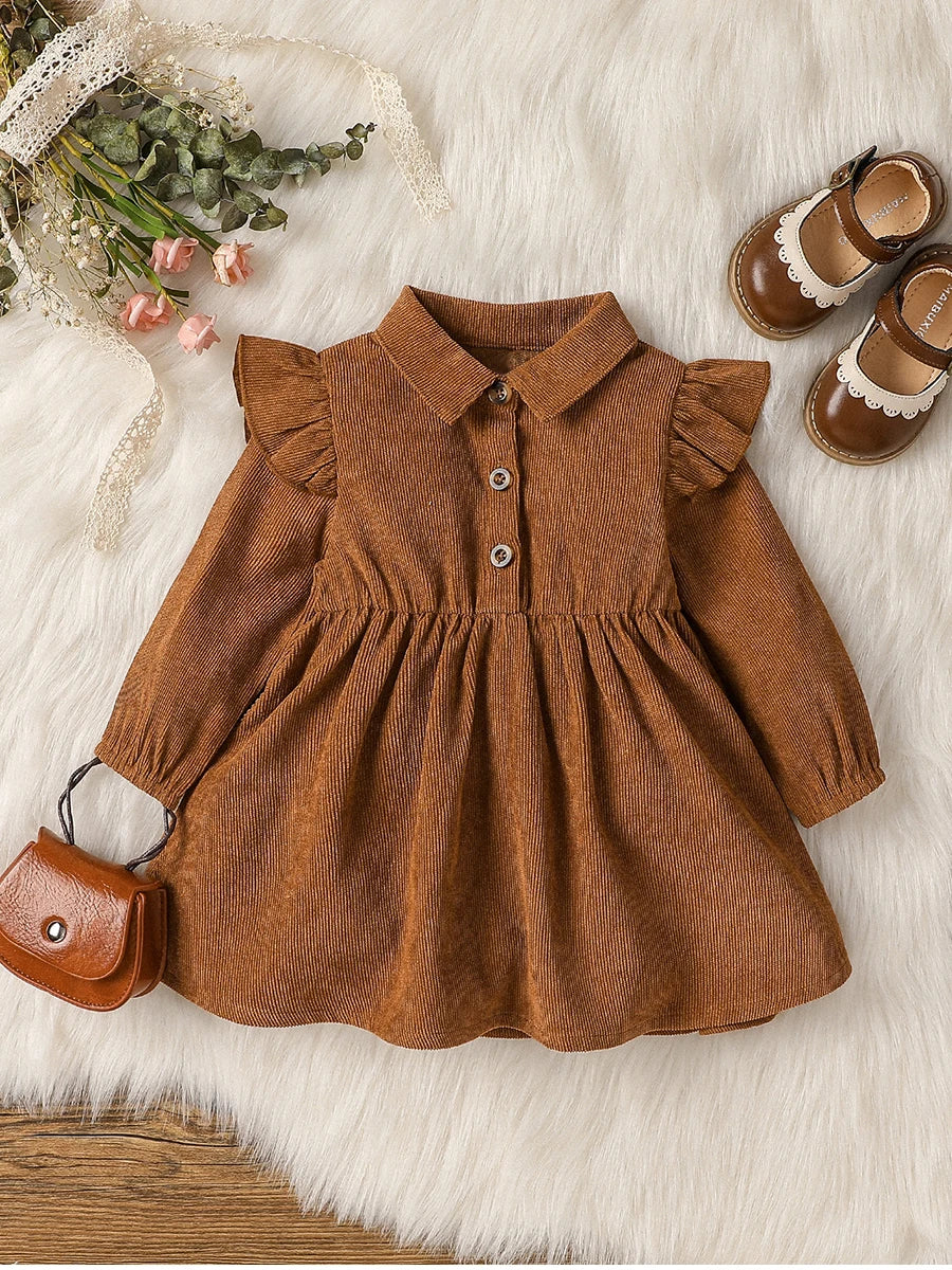 Vestido Inverno Manga longa Marrom